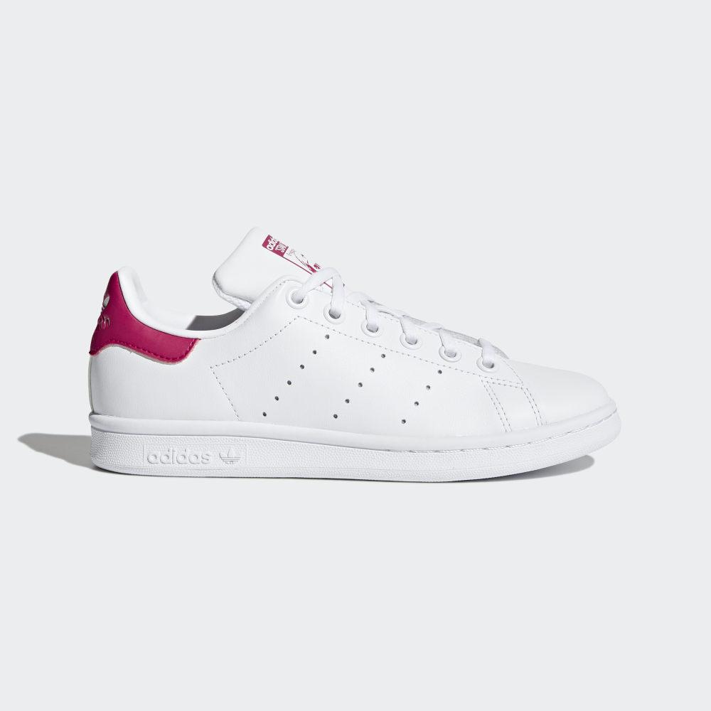 Adidas Girls' Stan Smith Originals Shoes White/Pink Ireland B32703